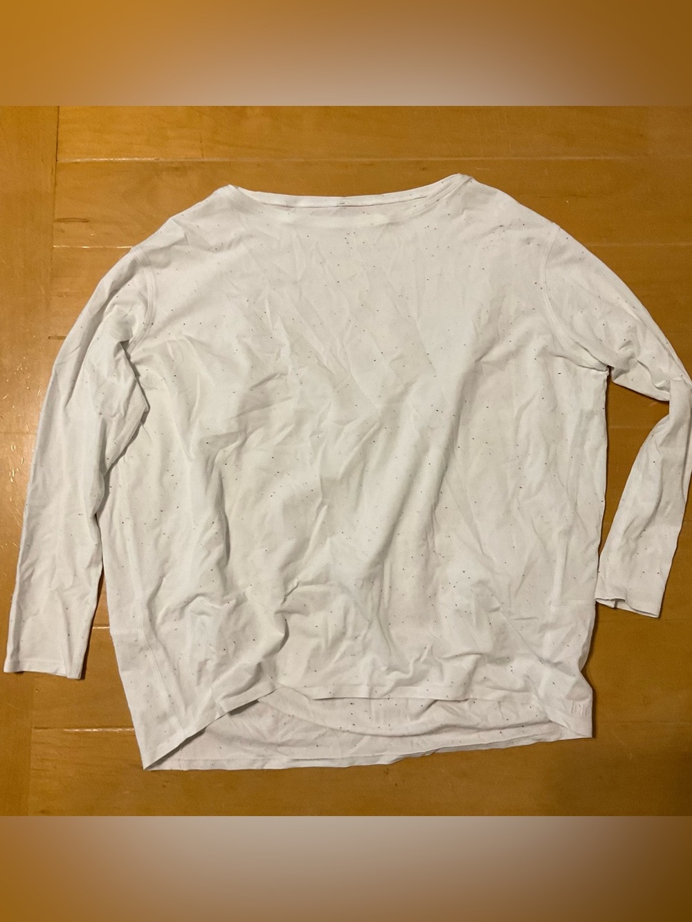 Lululemon white and speckled Back in Action Long Sleeve